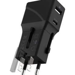 Rolling Square Pocket Travel Adapter Wereldstekker - Zwart