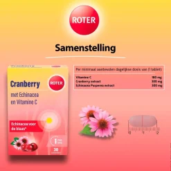 Roter Cranberry Vitamine C en Echinacea Tabletten Outlet