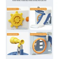 Russle Speeltoestel Boot met glijbaan en schommel