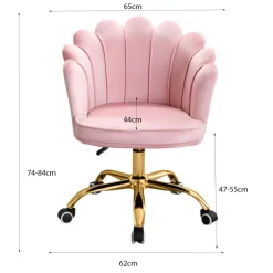 Russle Velvet Schelp Bureaustoel New