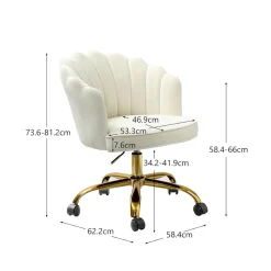 Russle Velvet Schelp Bureaustoel Discount