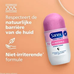 Sanex Derma Care+ Invisible 72h Antitranspirant Deodorant Roller Hot