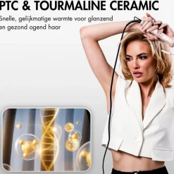 Sansbeauté ® 6 in 1 Krultang met Klem - 13mm tot 38mm - Thermal Brush New