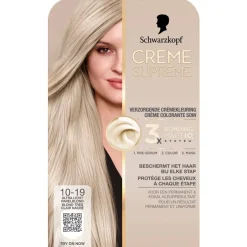 Schwarzkopf creme supreme 10-19 Ultra Licht Parelblond Verzorgende Crèmekleuring Outlet