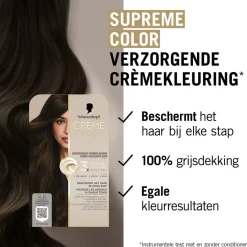 Schwarzkopf creme supreme 4-0 Natuurlijk Donkerbruin Verzorgende Crèmekleuring Outlet