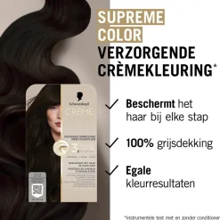 Schwarzkopf creme supreme 3-0 Natuurlijk Extra Donkerbruin Verzorgende Crèmekleuring Discount