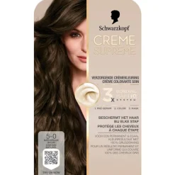 Schwarzkopf creme supreme 5-0 Natuurlijk Bruin Verzorgende Crèmekleuring New