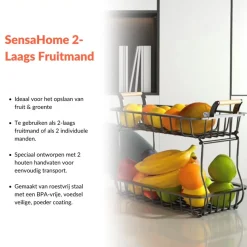 SensaHome 2 Laags Fruitmand Rechthoek Fruitschaal Discount