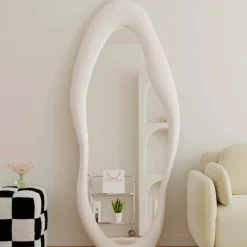 SensaHome Gestoffeerde Staande Spiegel Shaped Discount