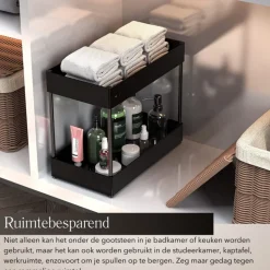 SensaHome Gootsteenkast Organizer 2-Laags Duo Keukenrek Kruidenrek Onderkastrek Discount