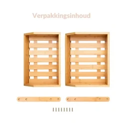 SensaHome Luxe Bamboehouten Fruitkist Rechthoek 2-Laags Clearance