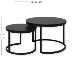 SensaHome Salontafel Set Antieke Ronde Houten Tafelset Clearance