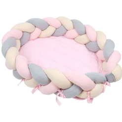 Sevibaby Roze 3-in-1 Braided Bedbumper en Babynest Best