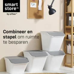 SmartStore Set van 3 Stevige Opbergbox Collect Stack-it 37L