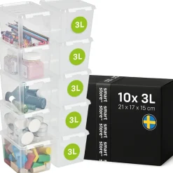 SmartStore Set van 10 Stevige Opbergbox Classic 3L Discount