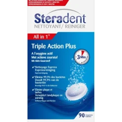 Steradent Triple Action Plus Reinigingstabletten Hot