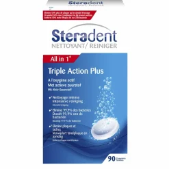 Steradent Triple Action Plus Reinigingstabletten Hot