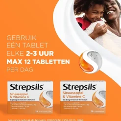 Strepsils Sinaasappel & Vitamine C Zuigtabletten Hot