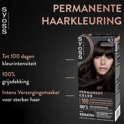 Syoss Professional Performance 3-1 Donkerbruin Permanente Haarkleuring Sale