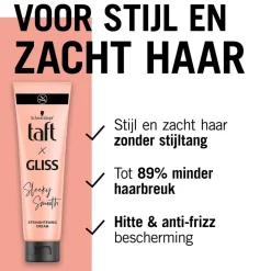 Taft x Gliss Sleeky Smooth Straightening Cream New