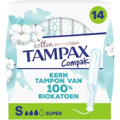 Tampax Compak Cotton Protection Super Tampons Sale
