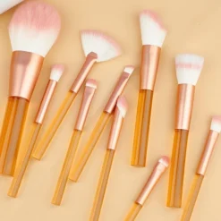 Technique PRO Translucent Perfection make-up kwastenset - 9 make-up kwasten met zakje (ORANJE) Outlet