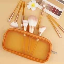 Technique PRO Translucent Perfection make-up kwastenset - 9 make-up kwasten met zakje (ORANJE) Outlet