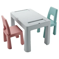 Teggi Grey/Old Rose/Turquoise Multifun 3-in-1 Tafel met Twee Stoeltjes Sale