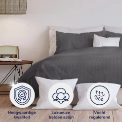 Ten Cate 100% Katoensatijnen Eenpersoons Dekbedovertrek Hot