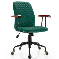 Trendmix Fluwelen Vintage Bureaustoel Met Kantelbare Rugleuning Best