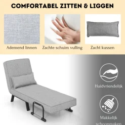 Trendmix 4-in-1 Uitklapbare Slaapstoel Slaapbank Met 6 Standen Verstelbare Rugleuning Online