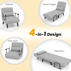 Trendmix 4-in-1 Uitklapbare Slaapstoel Slaapbank Met 6 Standen Verstelbare Rugleuning Online