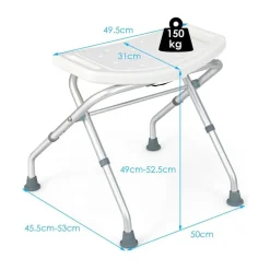 Trendmix lichtgewicht opklapbare douchekruk verstelbaar in 3 hoogtes met handgrepen Outlet