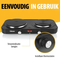 Tristar Elektrische Kookplaat KP-6152 Vrijstaand 2 Kookzones Vrijstaand Online