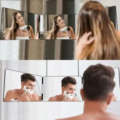 UNIQ 360 Make-up Spiegel met 3 Delen – Vouwen & Ophangen New