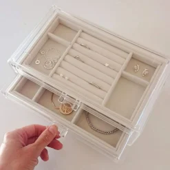 UNIQ Acryl Sieradendoos met 3 Laden, Organizer Transparant Online
