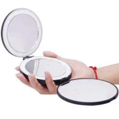 UNIQ Drievoudige Compacte Reismake-upspiegel met Led 5x en 10x Vergroting Hot