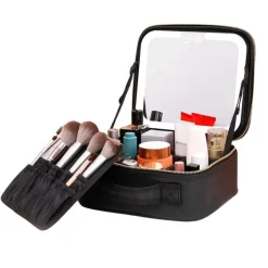 UNIQ Make-up Reistas met LED-lampje - Toilettas / Cosmetische tas voor al je make-up - Zwart Sale
