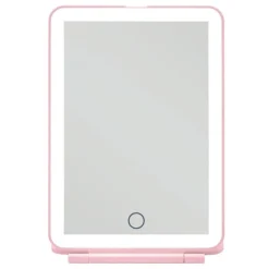 UNIQ Opvouwbare LED Make‑upspiegel (USB oplaadbaar) – Reisspiegel met 3 Lichtstanden, Roze Sale