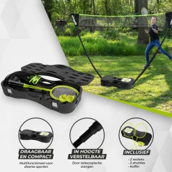 VirtuFit 2-in-1 Portable Badminton- en Tennis Set Clearance