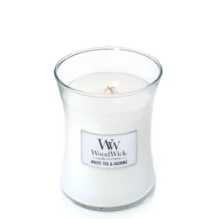 Woodwick geurkaarsen White Tea & Jasmine Clearance