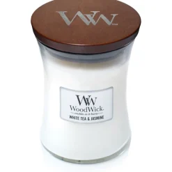 Woodwick geurkaarsen White Tea & Jasmine Clearance