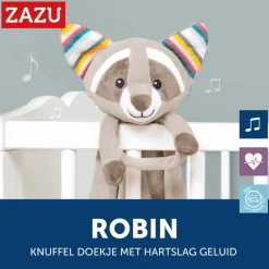 Zazu Robin de Wasbeer Heartbeat Knuffeldoekje Best